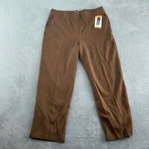 Matty M Womens Brown Pants XXL 30" Inseam Rayon Blend Pull-On Style NWT 3290
